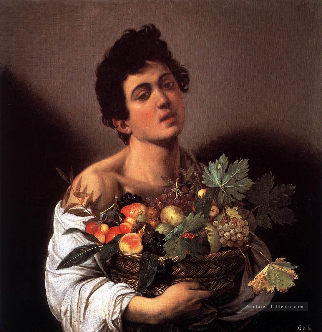 Garçon avec un panier de fruits Caravaggio Peintures à l'huile